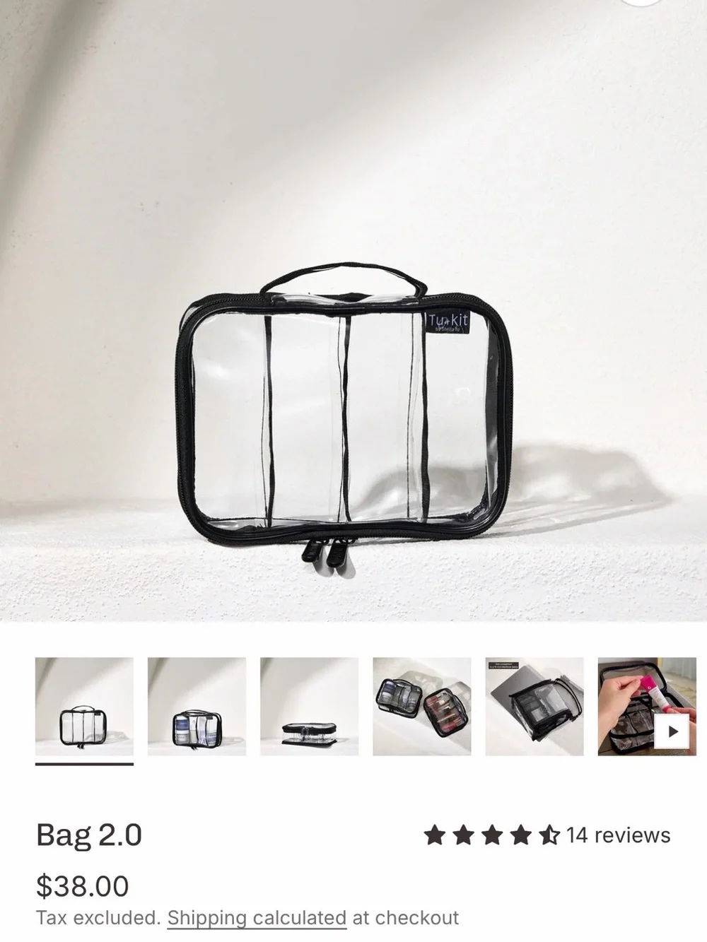 Clear Black Travel Electronics Organizer Bag